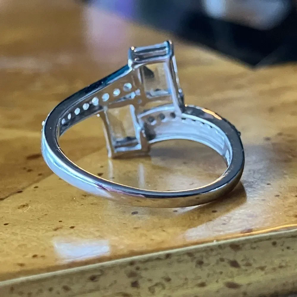 Natural Aquamarine Sterling Silver Ring Size 9